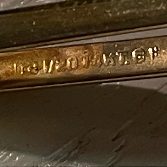 Antique unsigned/ 1/20 14k GF-gold filled-engravable oval cuff links - Picture 12 of 15